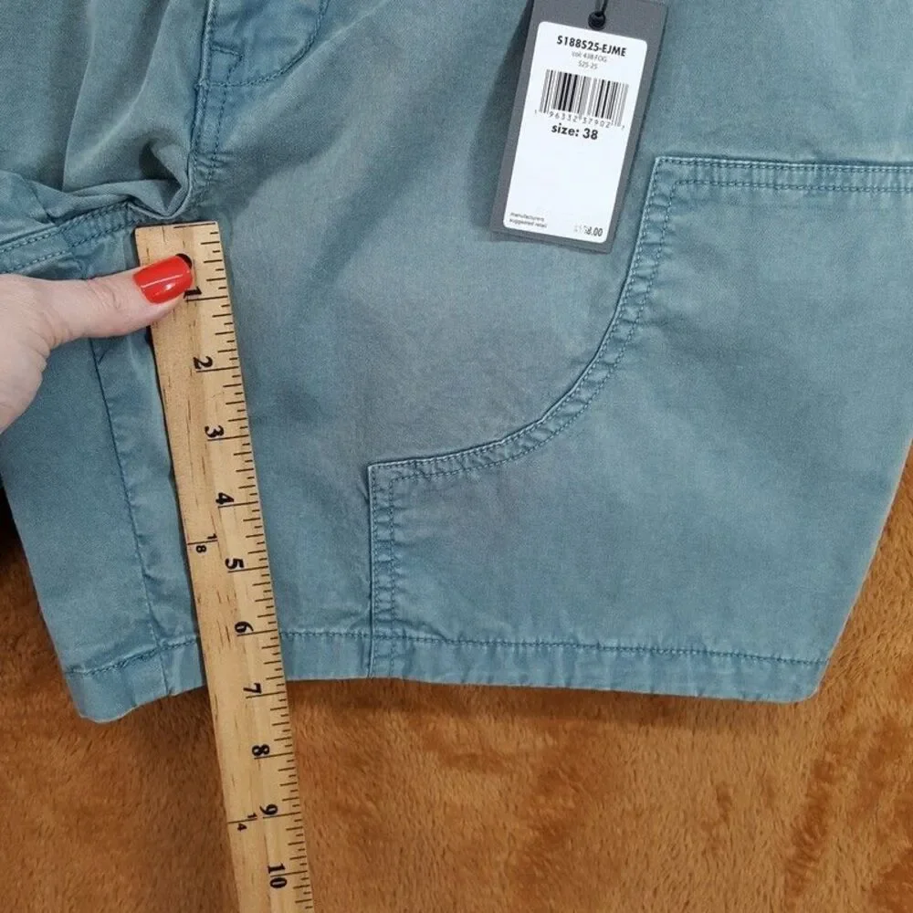 JOHN VARVATOS Shorts Mens Size 38 Aqua Green 5 Pocket Double Knee JAYDEN $168